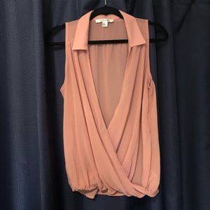 Forever 21 assymetrical drape sleeveless blouse